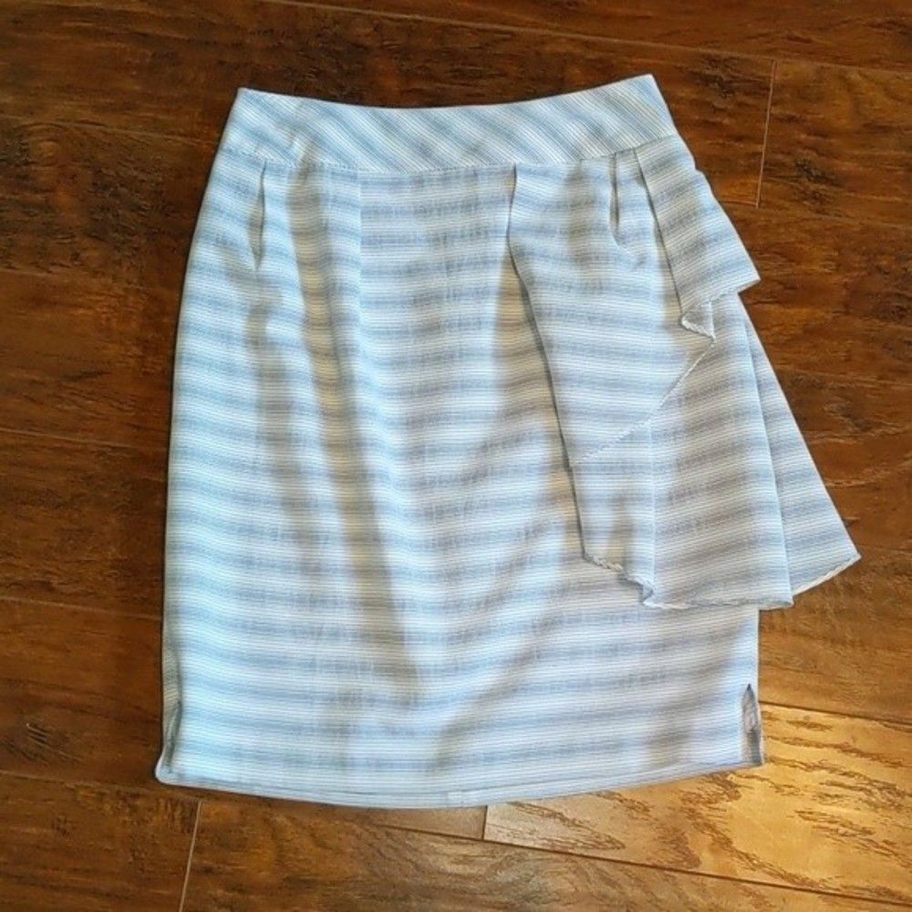 Anthropologie side ruffle striped skirt